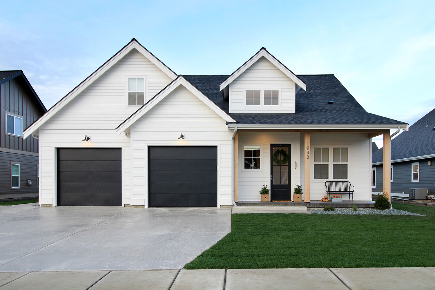 White craftsman house exterior