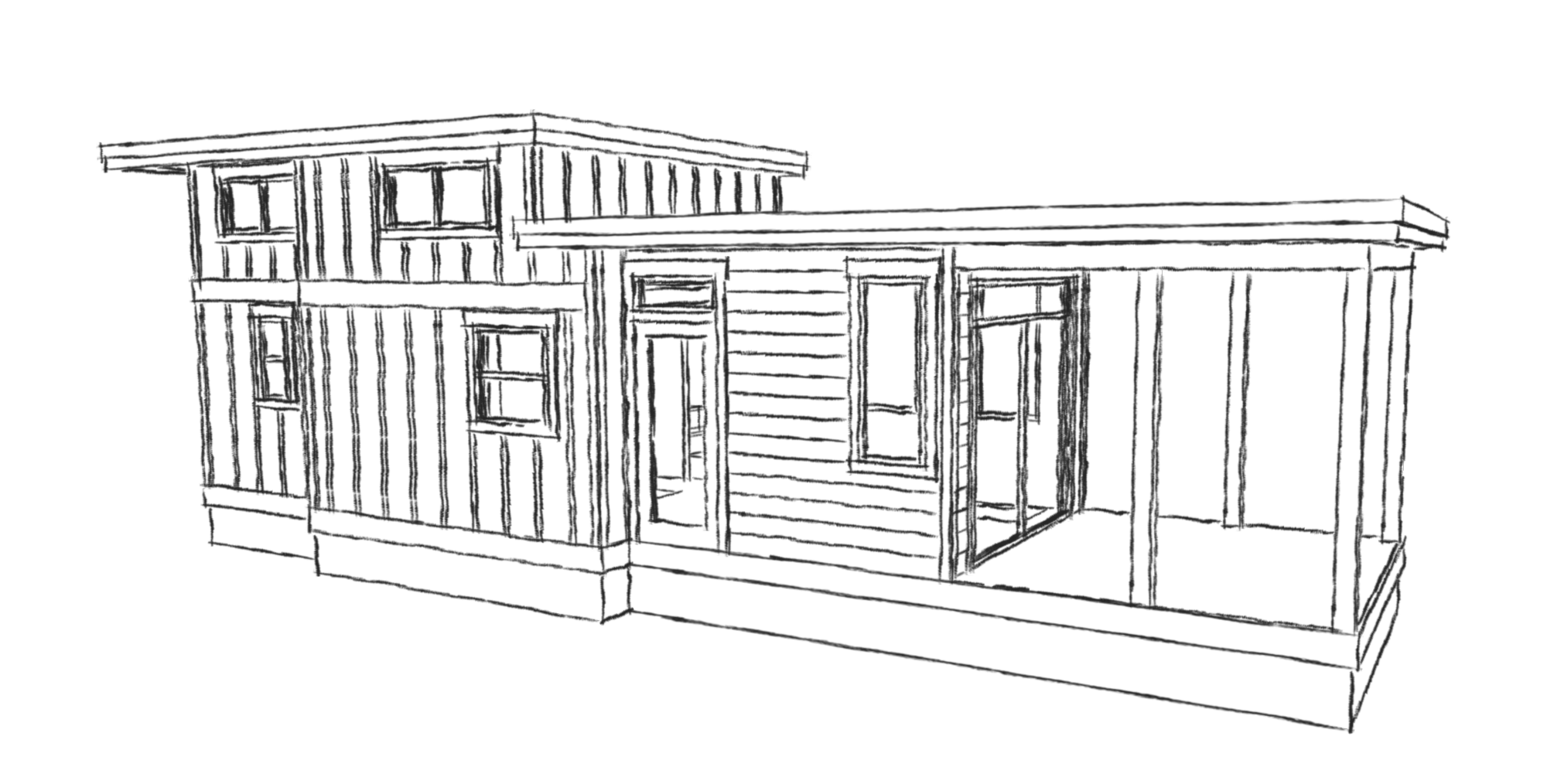 Bellevue Park Model Exterior with Covered Deck