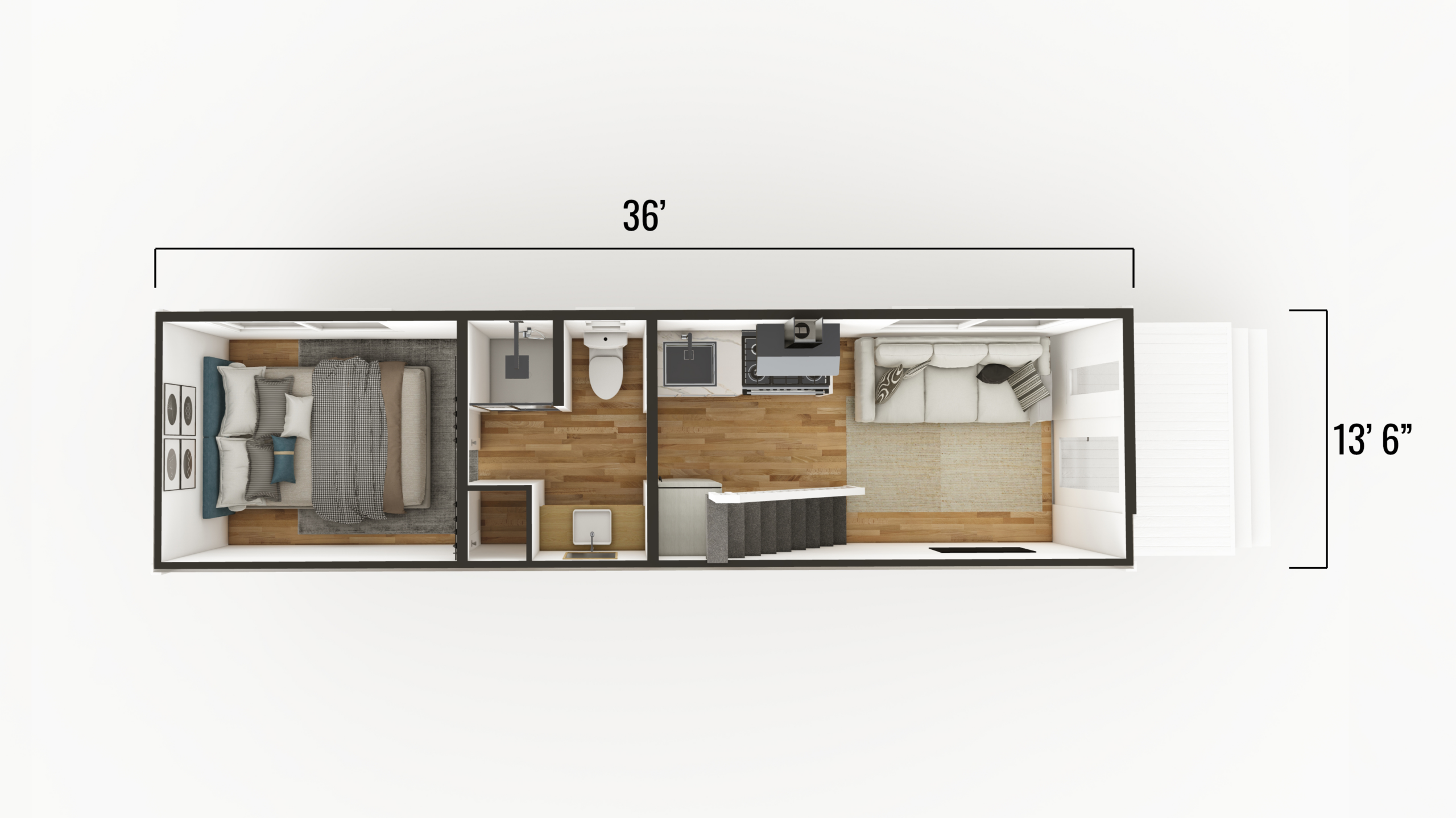 The Cascade Tiny Home Floor 1